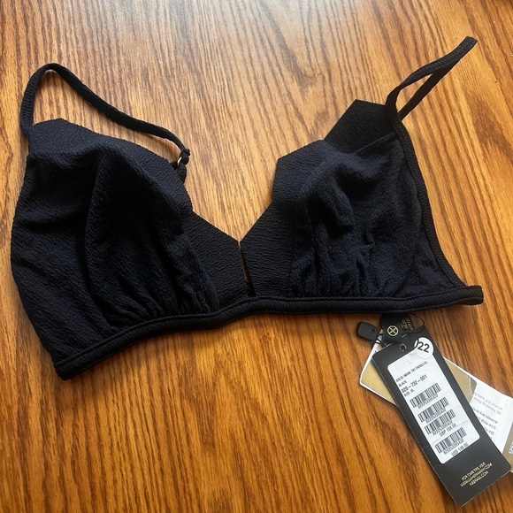 VIX Black Firenze Imani Tri Parallel Bikini Swim Top Textured Size XL NWT - Picture 3 of 5